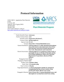 Tall Thoroughwort Propagation Protocol