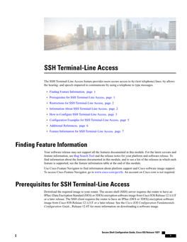 SSH Terminal-Line Access