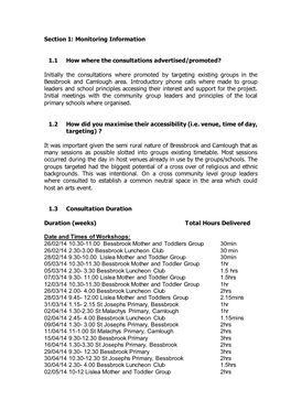 Section 1: Monitoring Information