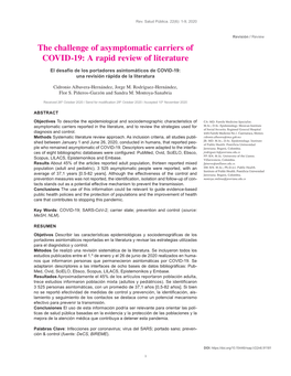 The Challenge of Asymptomatic Carriers of COVID-19: a Rapid Review of Literature