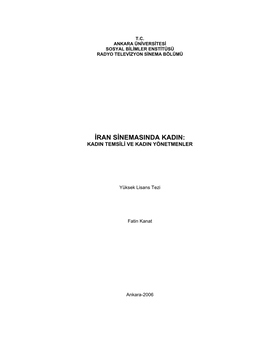 Iran Sinemasinda Kadin: Kadin Temsili Ve Kadin Yönetmenler