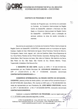 Contrato De Programa Nº 26-2015 Ci-Centro