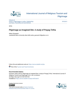Pilgrimage As Imagined Site: a Study of Prayag Tirtha