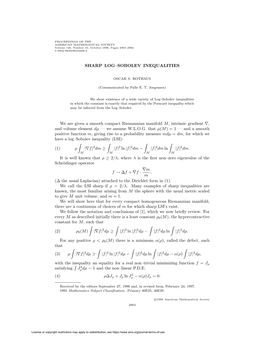 Sharp Log–Sobolev Inequalities