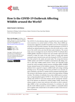 How Is the COVID-19 Outbreak Affecting Wildlife Around the World?