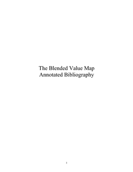 The Blended Value Map Annotated Bibliography