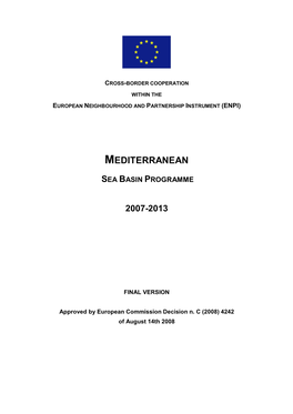 ENPI CBC Mediterranean Sea Basin Programme