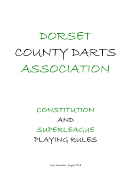 Download DCDA Constitution and Superleague Playing Rules