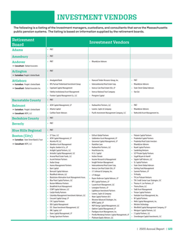 Investment Vendors