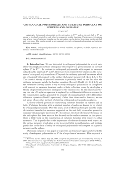 Orthogonal Polynomials and Cubature Formulae on Spheres and on Balls∗