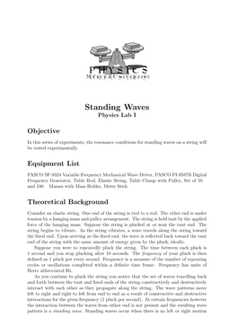 Standing Waves Physics Lab I