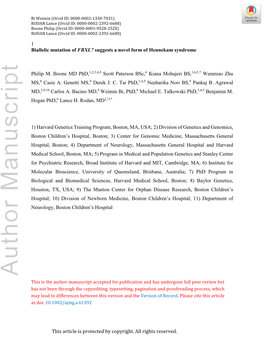 Biallelic Mutation of FBXL7 Suggests a Novel Form of Hennekam Syndrome