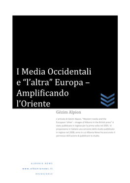 I Media Occidentali E “L'altra” Europa – Amplificando L