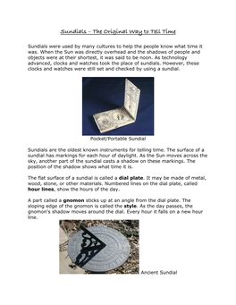 Sundials – the Original Way to Tell Time