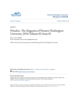 Window: the Magazine of Western Washington University, 2010, Volume 03, Issue 01