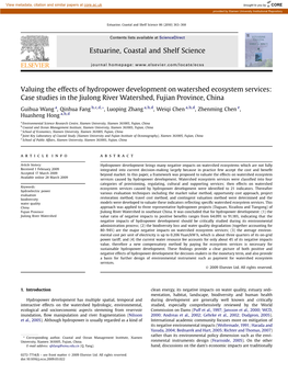 Case Studies in the Jiulong River Watershed, Fujian Province, China