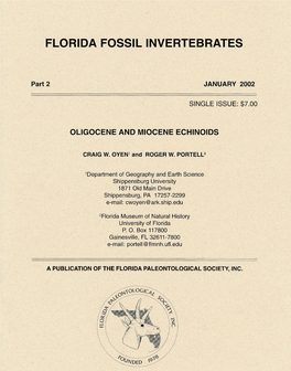 Florida Fossil Invertebrates 2 (Pdf)