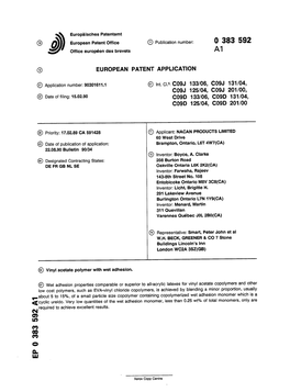 Vinyl Acetate Polymer with Wet Adhesion