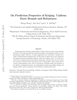 On Prediction Properties of Kriging: Uniform Error Bounds and Robustness