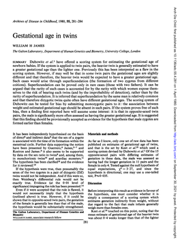 Gestational Age in Twins