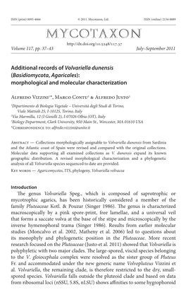 Additional Records of <I>Volvariella Dunensis</I>