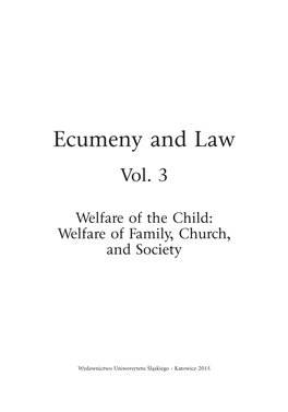 Ecumeny and Law Vol