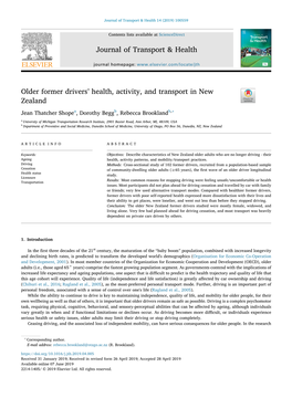 Older Former Drivers' Health, Activity, and Transport in New Zealand