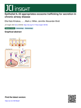 Epithelial IL-33 Appropriates Exosome Trafficking for Secretion in Chronic Airway Disease
