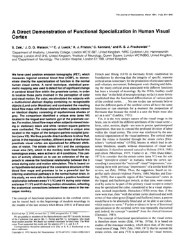 A Direct Demonstration of Functional Specialization in Human Visual Cortex