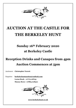Auction at the Castle for the Berkeley Hunt
