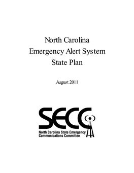 North Carolina Emergency Alert System State Plan