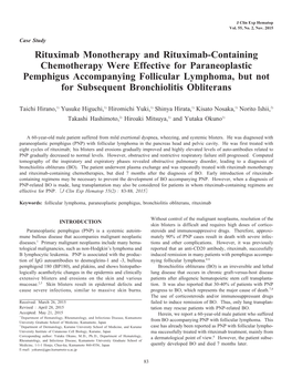 Rituximab Monotherapy and Rituximab-Containing