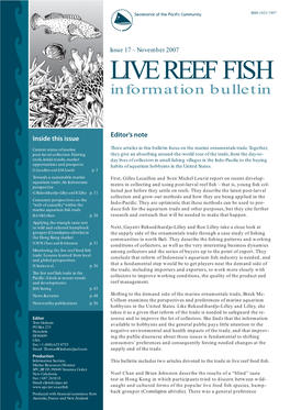 SPC Live Reef Fish Information Bulletin