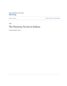 The Harmony Society in Indiana, Wrote the Following Description of the Property 1N 18Llp the Property Is Covered Vi Th Heavy Timber -­ Oomprlaing Oaka, Beeches