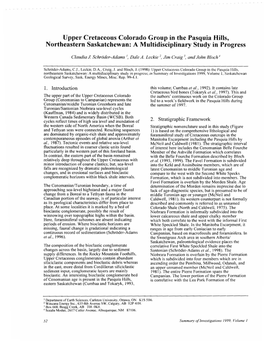 Upper Cretaceous Colorado Group in the Pasquia Hills, Northeastern Saskatchewan: a Multidisciplinary Study in Progress