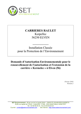 CARRIERES RAULET Kerpellec 56250 ELVEN