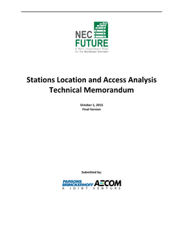 Appendix B.7 Stations Location and Access Analysis TM