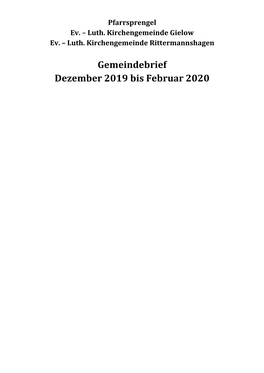 Gemeindebrief Dezember 2019 Bis Februar 2020