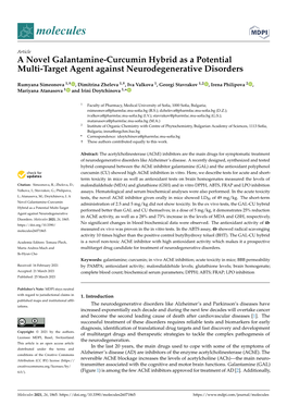 A Novel Galantamine-Curcumin Hybrid As a Potential Multi-Target Agent Against Neurodegenerative Disorders