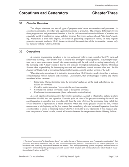 Coroutines and Generators Chapter Three