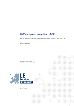 HKT's Proposed Acquisition Of