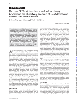 De Novo GLI3 Mutation in Acrocallosal Syndrome