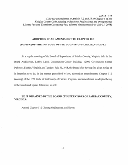 ZO-18-473 Amendment to the Fairfax County Zoning Ordinance