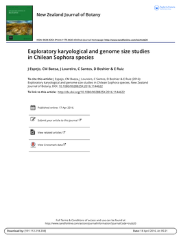 Exploratory Karyological and Genome Size Studies in Chilean Sophora Species