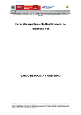 Honorable Ayuntamiento Constitucional De Tantoyuca, Ver