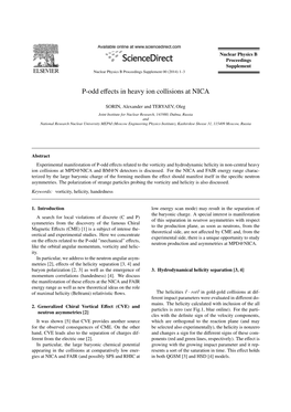 P-Odd Effects in Heavy Ion Collisions at NICA