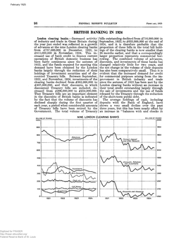 British Banking in 1924