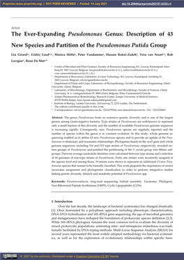 The Ever-Expanding Pseudomonas Genus: Description of 43