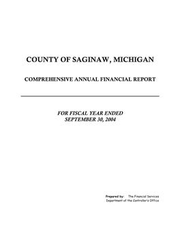 Comprehensive Annual Financial Report for Fiscal Year Ended September 30