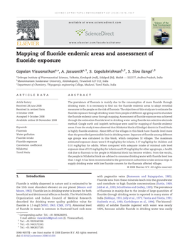 Mapping of Fluoride Endemic Areas and Assessment of Fluoride Exposure